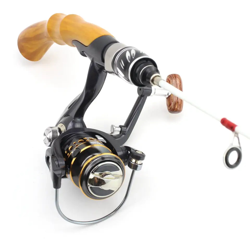 NEW 63cm ice pole 2 sections Ice Fishing Rod Carbon Fiber Winter Pole Tackle Reel Combos
