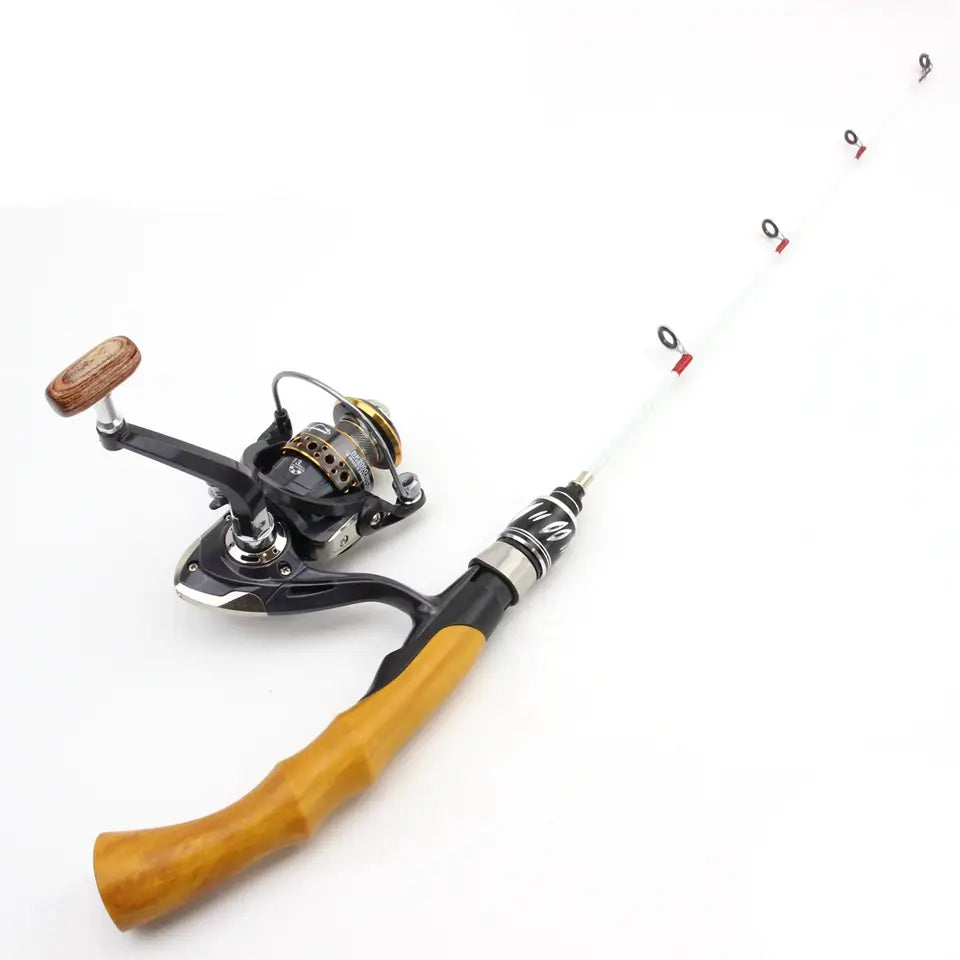 NEW 63cm ice pole 2 sections Ice Fishing Rod Carbon Fiber Winter Pole Tackle Reel Combos