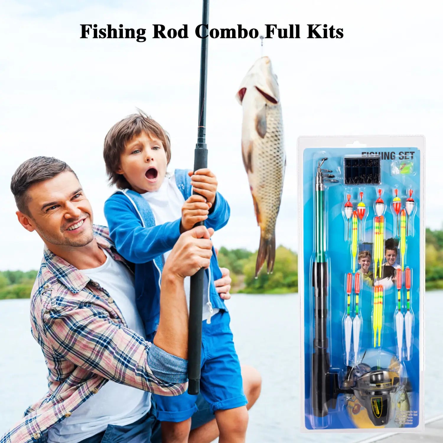 Kids Telescopic Fishing Rod and Reel Combo Full Kit