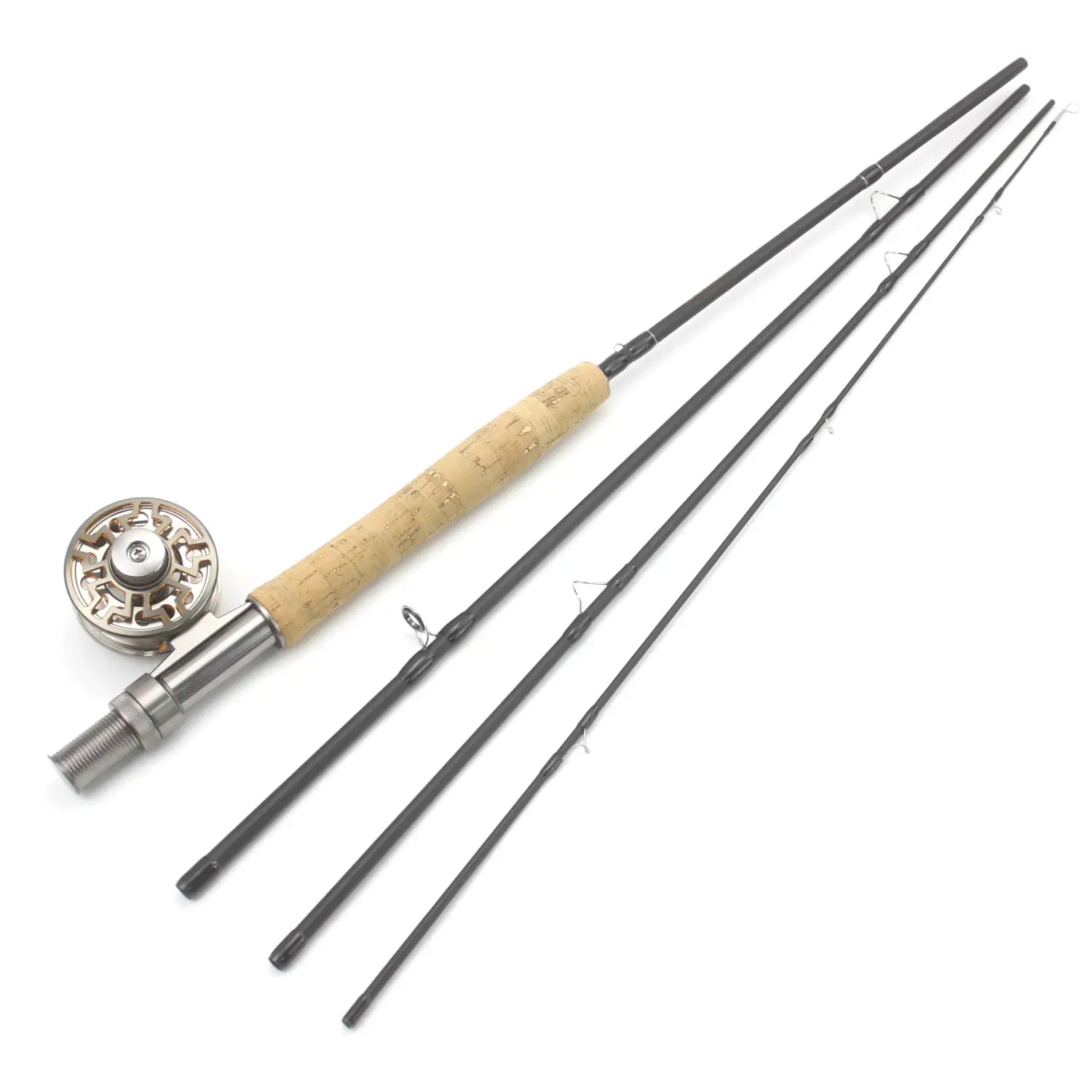 NEW 8ft 9ft Fly Fishing Rod Reel Combos 4 Section Portable Carbon Trout Salmon FISH ROD Low Price