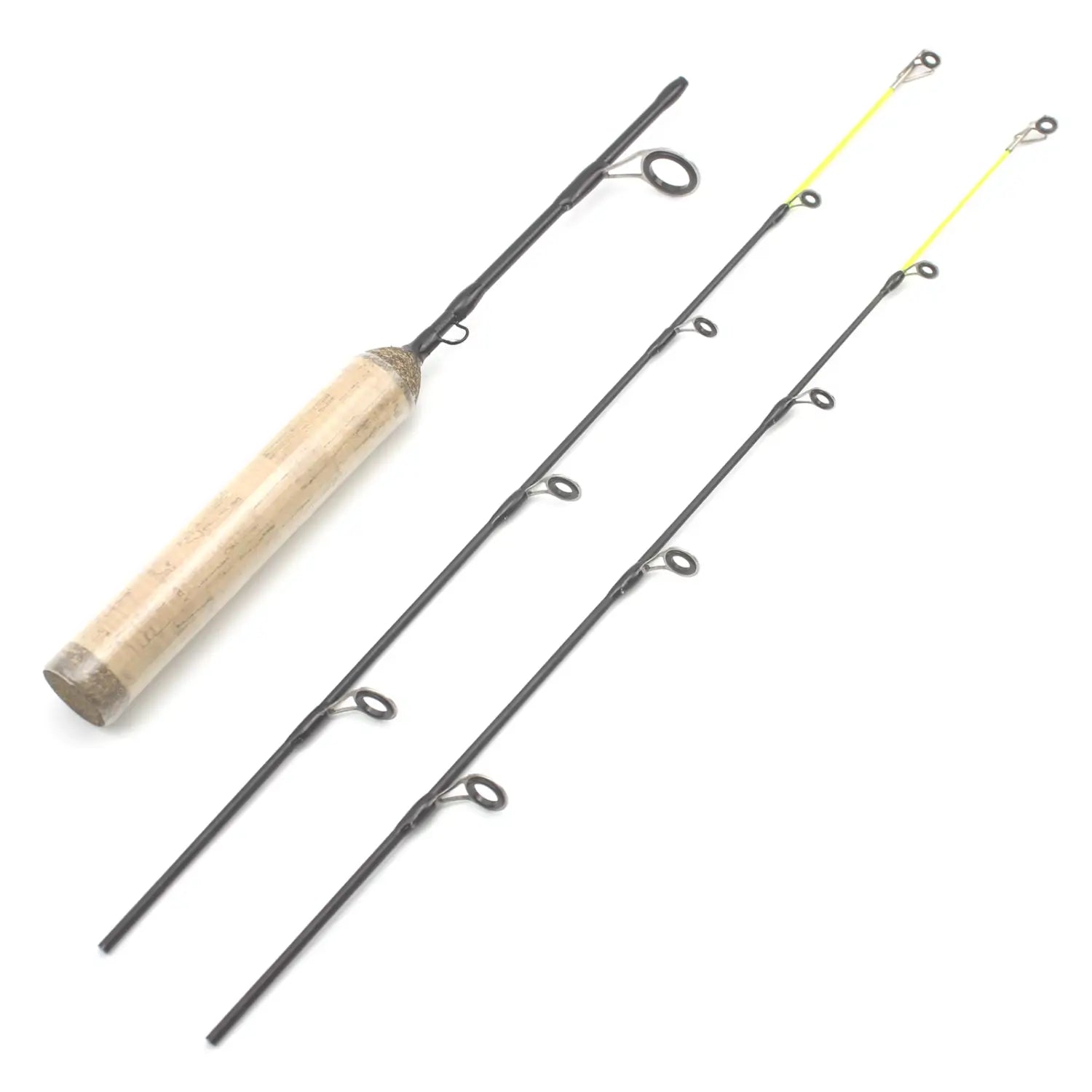 65cm 2Tips Rod Reel Combos Winter Ice Fishing set Pole Tackle Carbon pole rod with reel Pikes fish