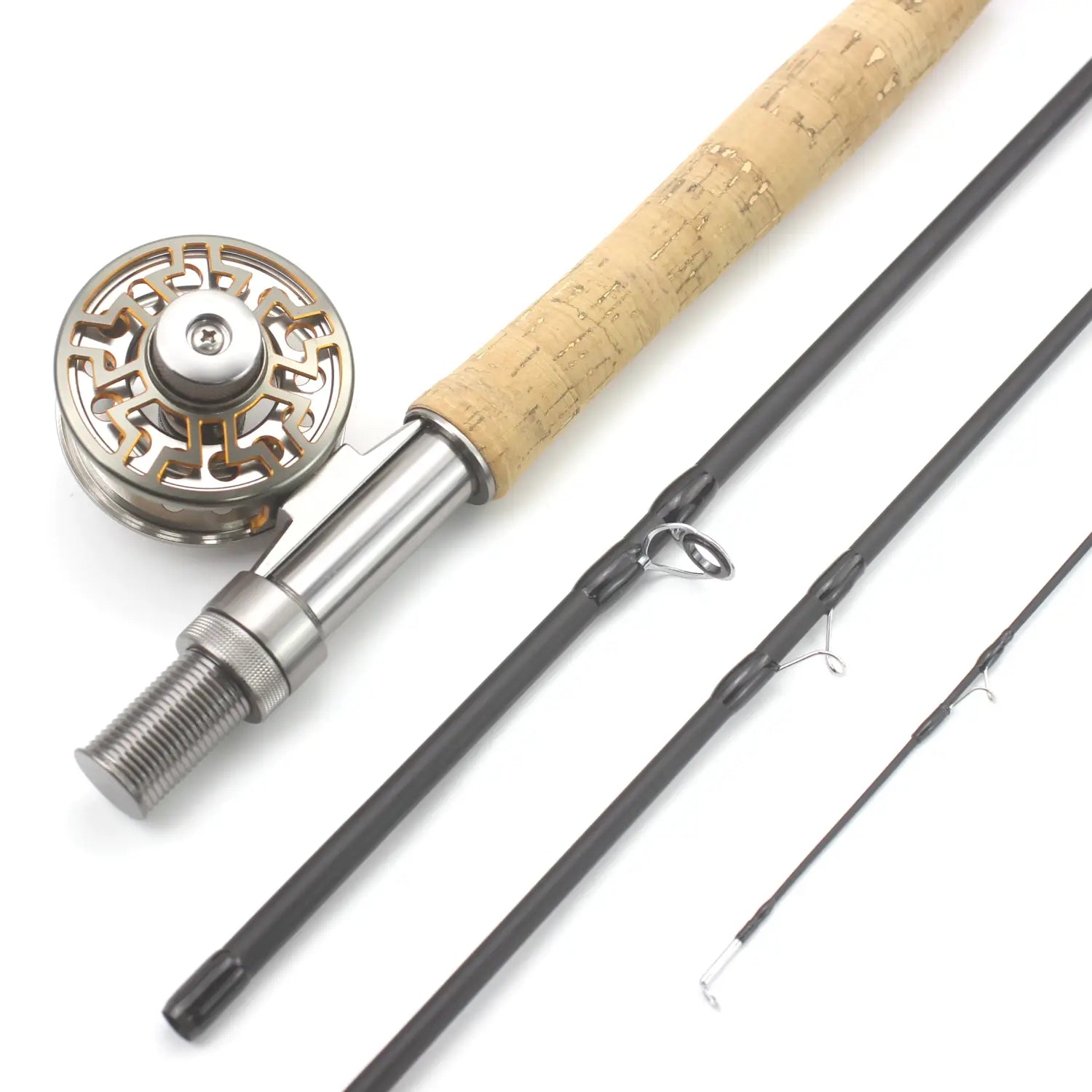 Fly Fishing Rod + Reel Combo Carbon 4 Section 1.98m + 2.1m