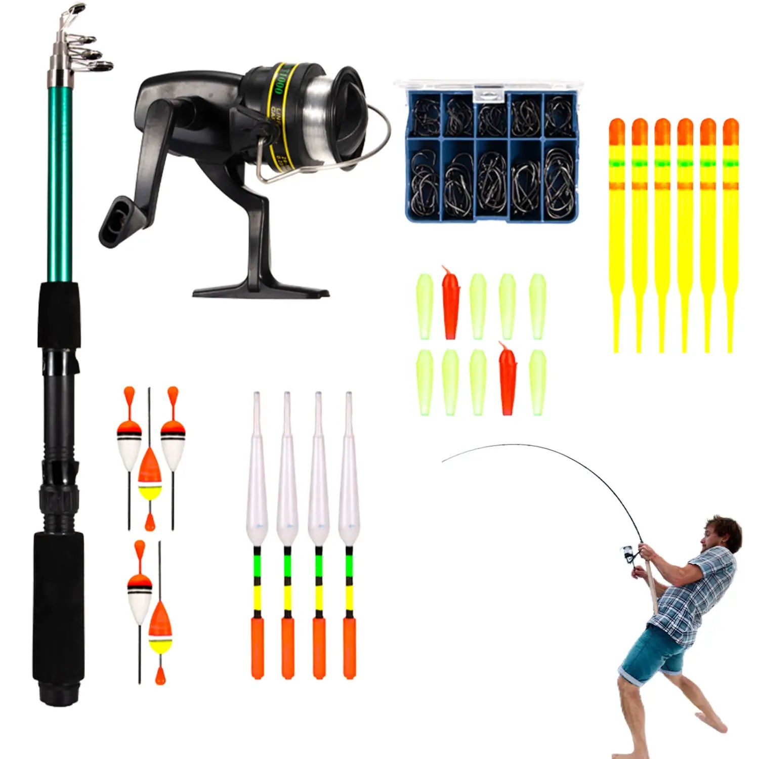 Kids Telescopic Fishing Rod and Reel Combo Full Kit