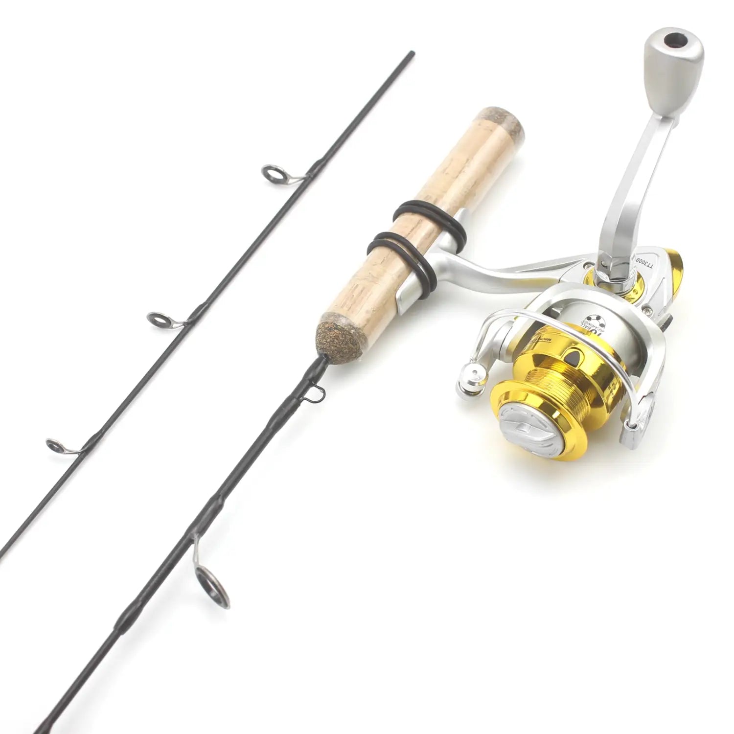 65cm 2Tips Rod Reel Combos Winter Ice Fishing set Pole Tackle Carbon pole rod with reel Pikes fish