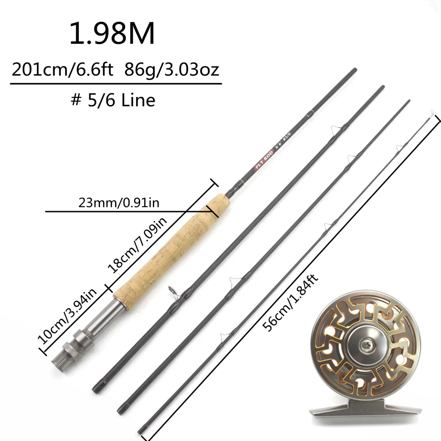 NEW 8ft 9ft Fly Fishing Rod Reel Combos 4 Section Portable Carbon Trout Salmon FISH ROD Low Price